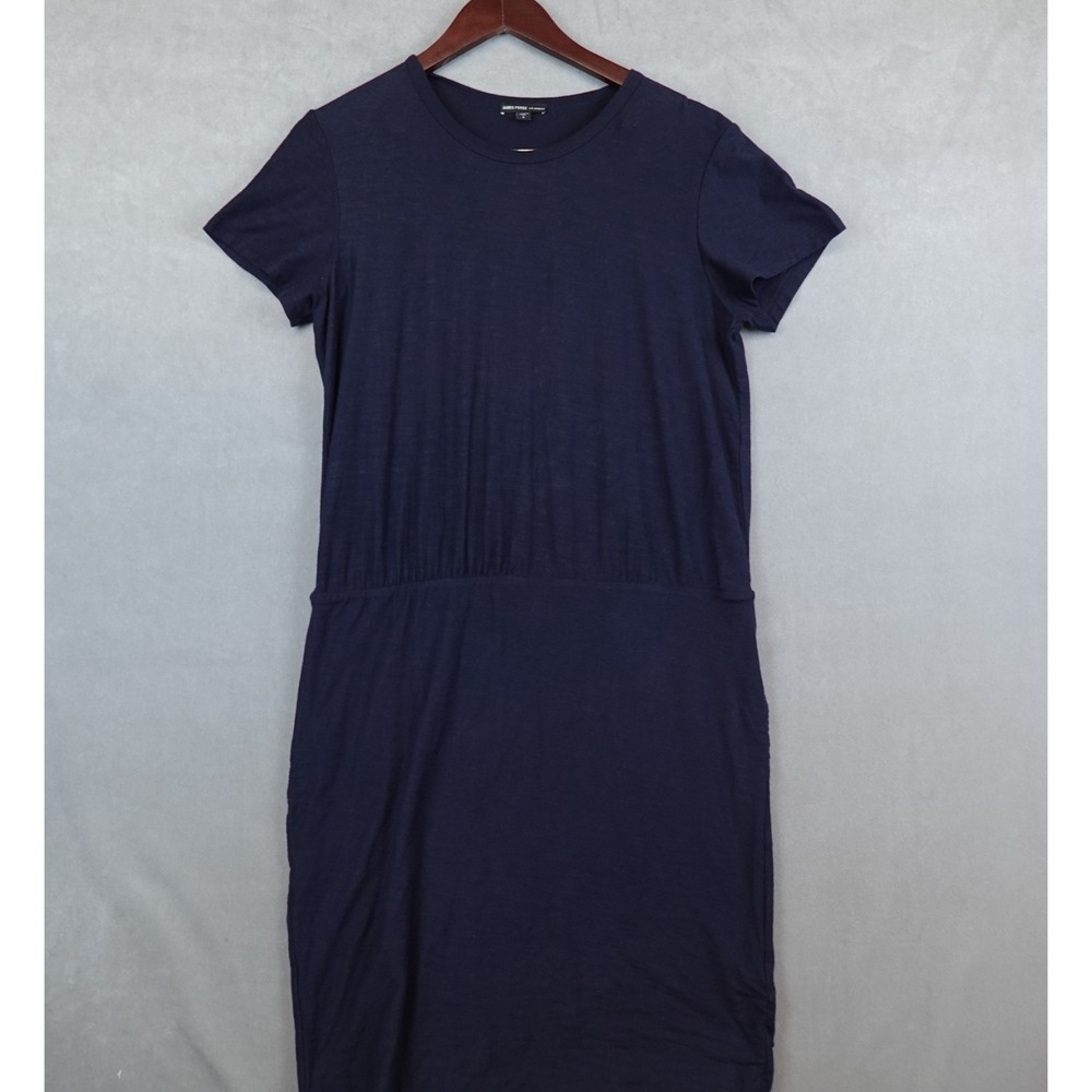 James Perse Dress Size 4 XL Blouson T Shirt Soft Navy Short Sleeve